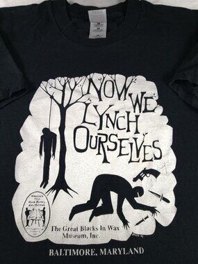 rare vintage 90s Baltimore Great Blacks in Wax Museum black graphic tee
